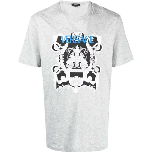 Barockstil Grafikdruck T-Shirt , Herren, Größe: M - Versace - Modalova
