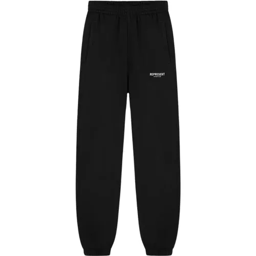 Sweatpants, male, , Size: S Cotton sweatpants with elastic waistband - Represent - Modalova