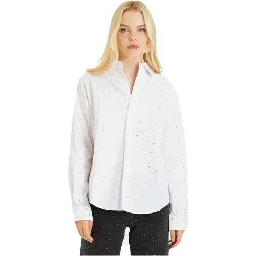 Shirt with rhinestone detailing , female, Sizes: S, M, L - Alma en Pena - Modalova