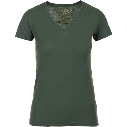 Grünes Top T-Shirt , Damen, Größe: L - Bl'ker - Modalova