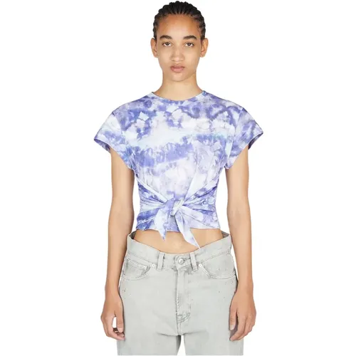 Baumwoll-Tie-Dye-Cropped-T-Shirt , Damen, Größe: L - Isabel Marant Étoile - Modalova