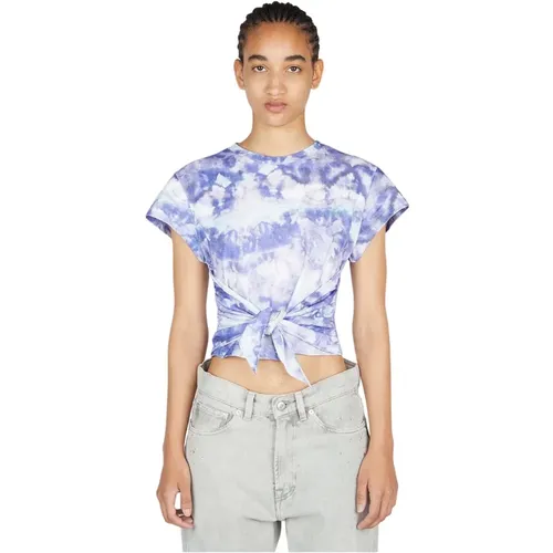 Baumwoll-Tie-Dye-Cropped-T-Shirt , Damen, Größe: M - Isabel Marant Étoile - Modalova