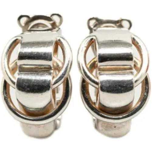 Pre-owned Jewellery, female, , Size: ONE SIZE Pre-owned Silver earrings - Hermès Vintage - Modalova