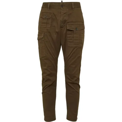 Chinos, male, , Size: L Trousers with Cargo Pocket - Dsquared2 - Modalova