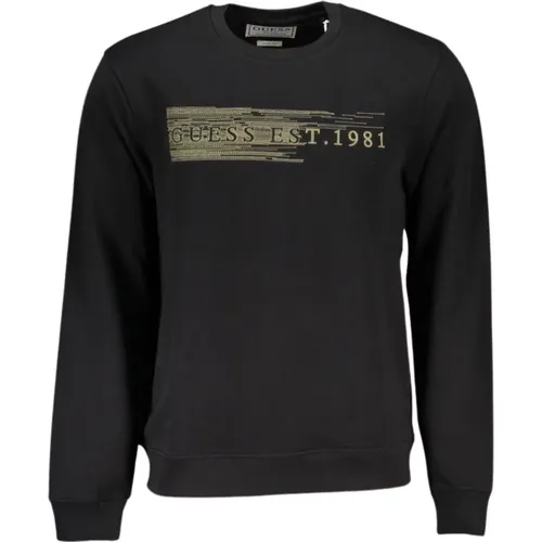 Slim Fit Sweatshirt aus gebürsteter Baumwollmischung , Herren, Größe: M - Guess - Modalova