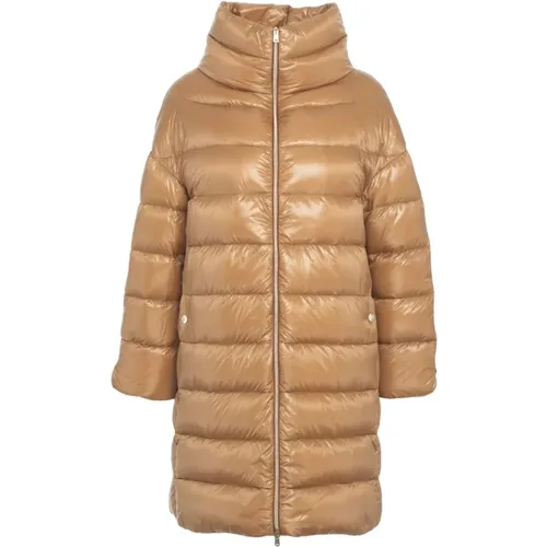 Down Coats, female, , Size: L Long Down Jacket - Herno - Modalova