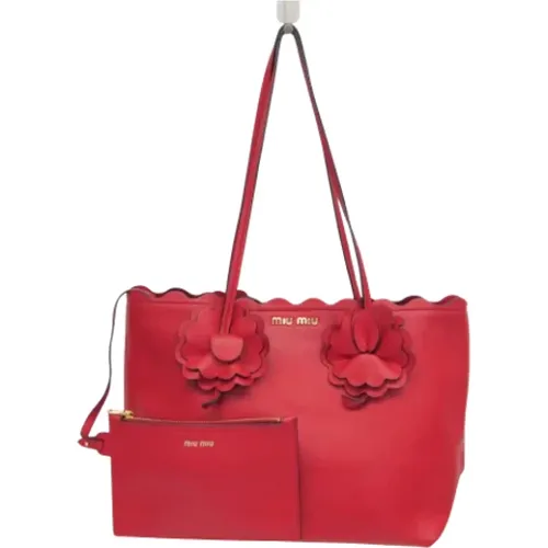 Pre-owned Tote Bags, female, , Size: ONE SIZE Pre-owned Leather shoulder-bags - Miu Miu Pre-owned - Modalova