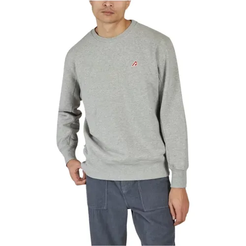 Grauer Rippstrick-Sweatshirt mit Logopatch - Autry - Modalova