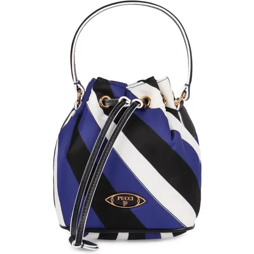 Bedruckte Bucket Bag mit Lederdetails,Bedruckte Bucket Bag mit Lederelementen - EMILIO PUCCI - Modalova