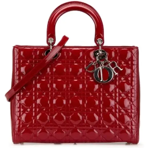 Pre-owned Handbags, female, , Size: ONE SIZE Pre-owned Patent Lady 2way Bag - Dior Vintage - Modalova