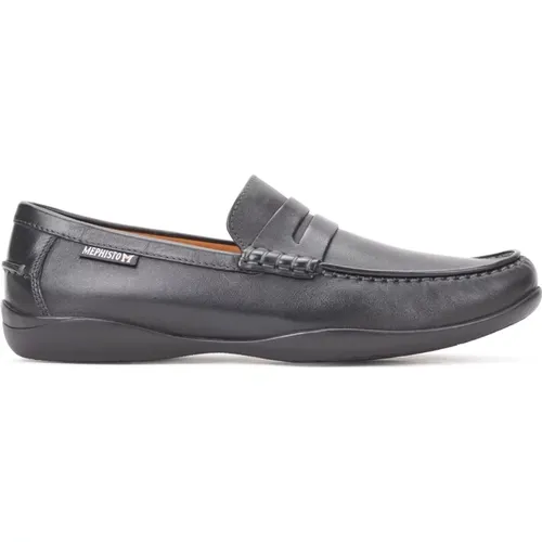 Klassische schwarze Lederslipper für Herren , Herren, Größe: 44 1/2 EU - mephisto - Modalova