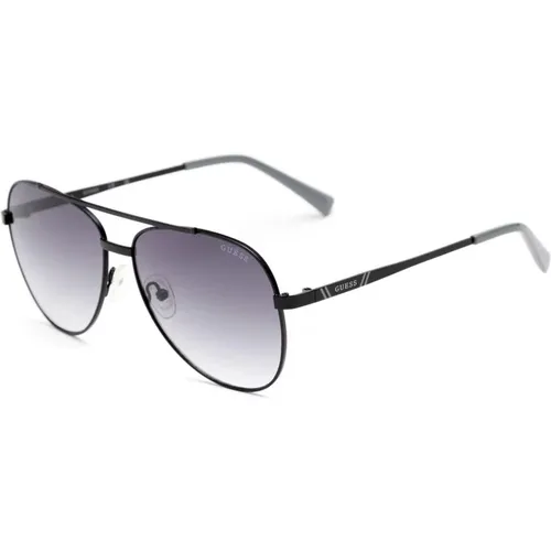 Sunglasses, male, , Size: ONE SIZE Metal Sunglasses with Grey Glass - Guess - Modalova