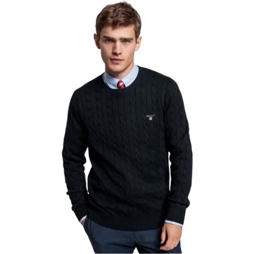 Twisted Cotton Sweater , male, Sizes: XL, 2XL - Gant - Modalova
