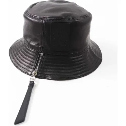 Pre-owned Accessories, female, , Size: ONE SIZE Pre-owned Anagram Lamb leather hat - Loewe Pre-owned - Modalova