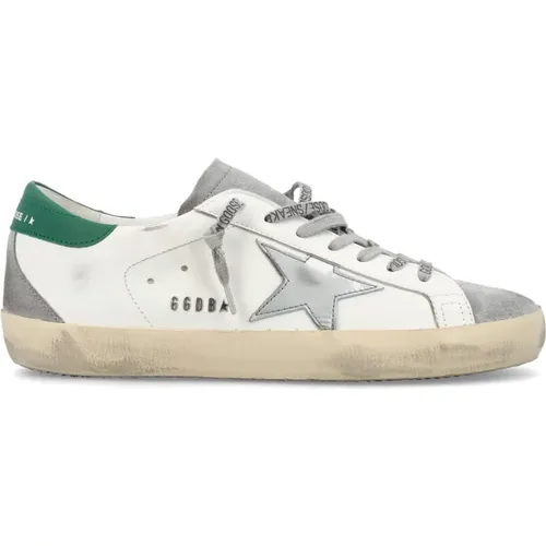 Super-Star Classic Sneakers Weiß Silber Grün , Herren, Größe: 40 EU - Golden Goose - Modalova