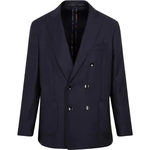 Blazers, male, , Size: S Wool Pinstripe Jacket - ETRO - Modalova