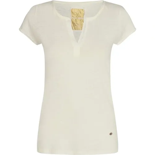 Troy Tee Ss Ecru - Damen Basic T-Shirt - MOS MOSH - Modalova