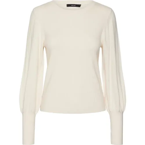 Puff Ls O-Neck Strickpullover , Damen, Größe: L - Vero Moda - Modalova