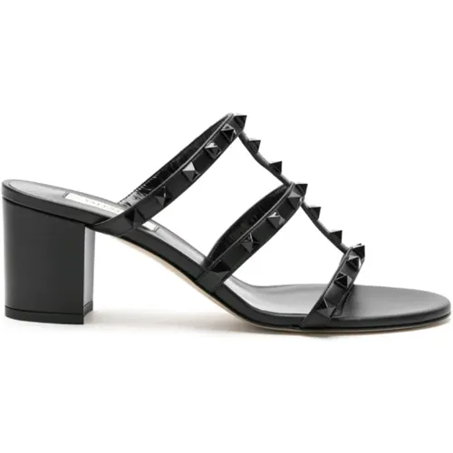 Sandalen mit Riemchen und Blockabsatz mit Rockstuds - Valentino - Modalova
