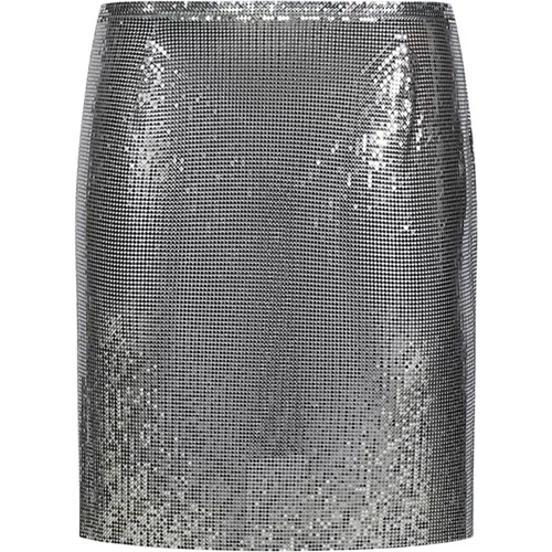 Silver Mesh Mini Skirt Aw24 , female, Sizes: S, XS - Paco Rabanne - Modalova