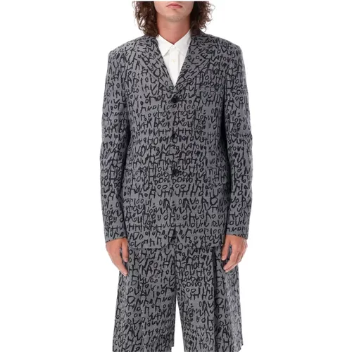 Blazers, male, , Size: M Check Print Blazer - Comme des Garçons - Modalova