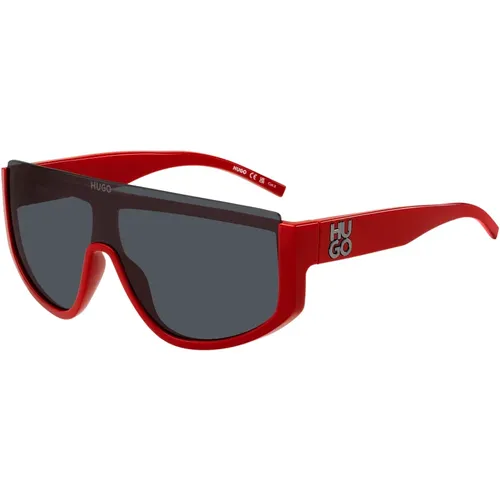 Sunglasses, male, , Size: ONE SIZE Red/Grey Sunglasses HG 1283/S - Hugo Boss - Modalova