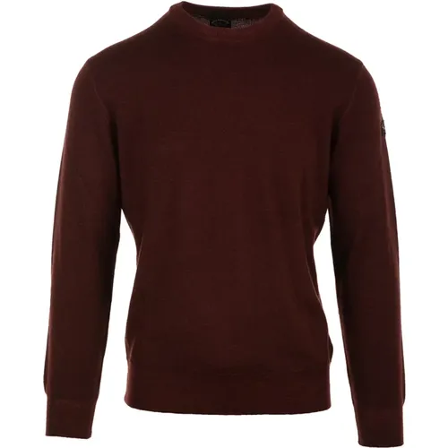 Round-neck Knitwear, male, , Size: M Merino Wool Sweaters in Bordeaux - PAUL & SHARK - Modalova