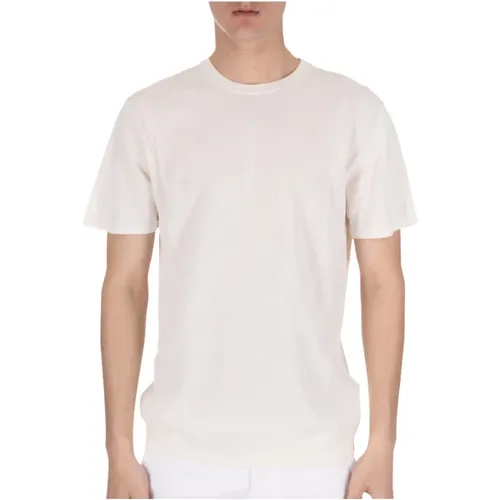Baumwoll-T-Shirt mit Rippenbund , Herren, Größe: L - Daniele Fiesoli - Modalova