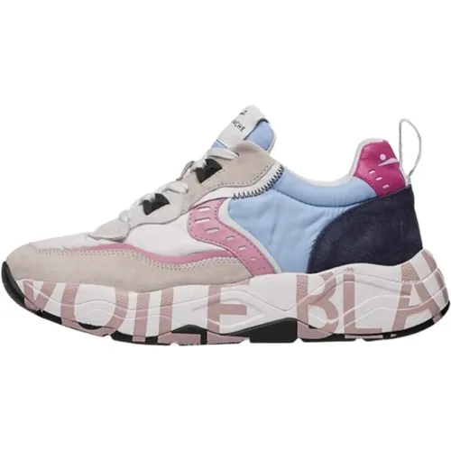 Pink Blue Beige Platform Sneakers , female, Sizes: 3 UK - Voile blanche - Modalova