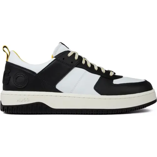 Charcoal Tennis Sneakers Logo Rubber sole , male, Sizes: 10 UK, 7 UK - Hugo Boss - Modalova