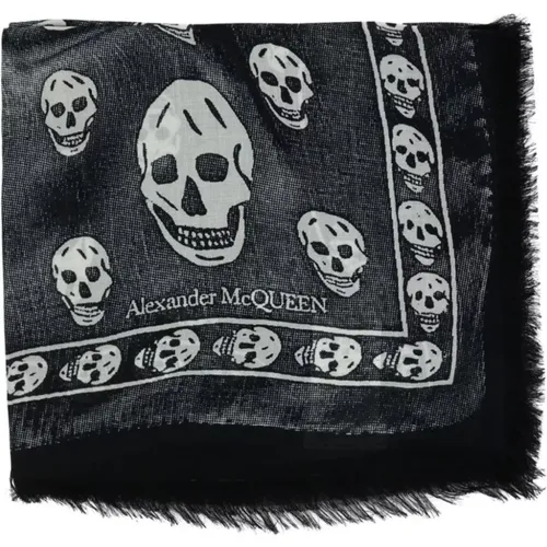 Scarves, male, , Size: ONE SIZE Skull Print Scarf - alexander mcqueen - Modalova