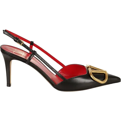 Pumps, female, , Size: 7 1/2 US Stiletto Heel with VLogo Detail - Valentino Garavani - Modalova