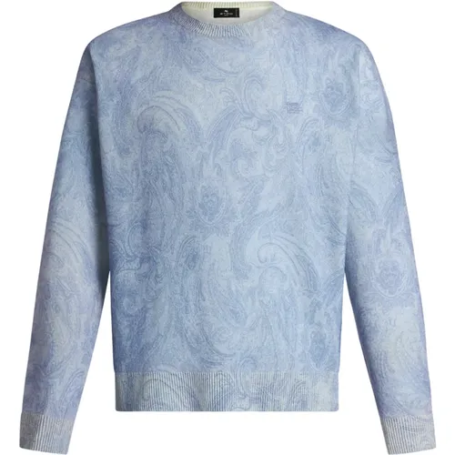 Wool Crew-Neck Sweater with Paisley , male, Sizes: XL, M - ETRO - Modalova