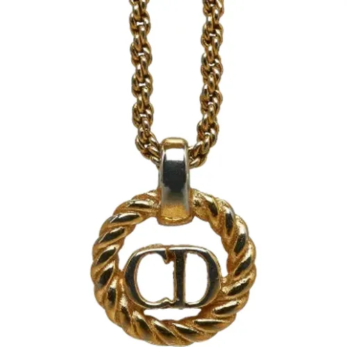 Pre-owned Gold necklaces , female, Sizes: ONE SIZE - Dior Vintage - Modalova