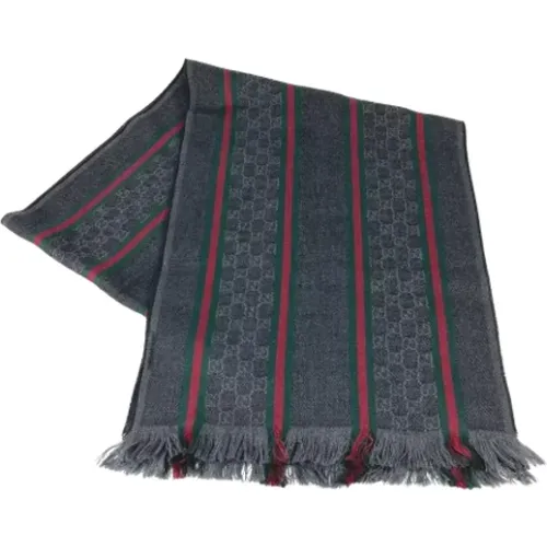 Pre-owned Scarves, male, , Size: ONE SIZE Pre-owned Wool scarves - Gucci Vintage - Modalova