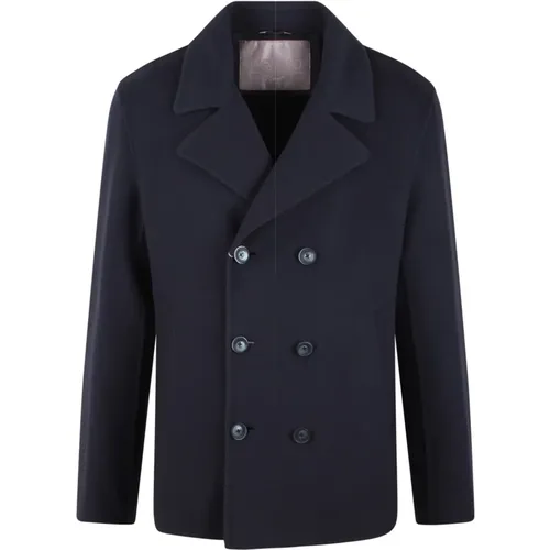 Blazers, male, , Size: L Double Resort Pea Coat - Herno - Modalova