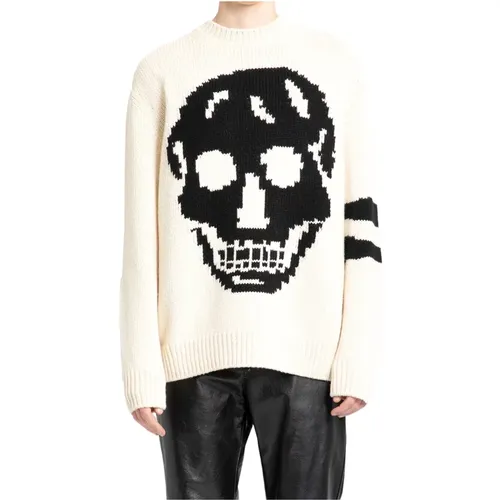 Cremefarbener Signature Skull Sweater - alexander mcqueen - Modalova