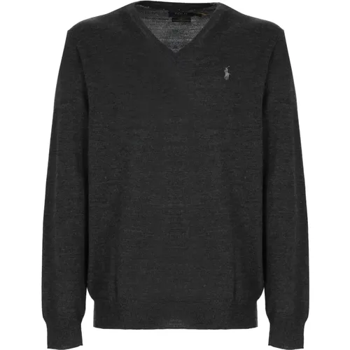 Dark Grey Wool Sweater for Men , male, Sizes: L - Ralph Lauren - Modalova