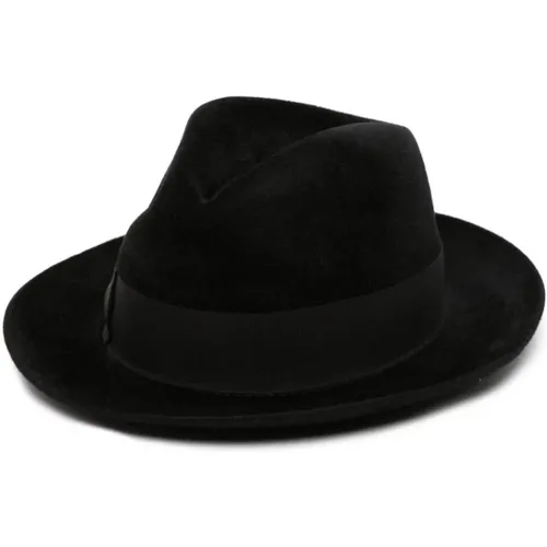 Felt Hat with Gold-Tone Trim , male, Sizes: 56 CM, 55 CM, 58 CM - Borsalino - Modalova