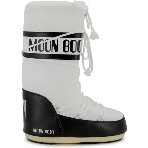 Zweifarbige flache Schuhe mit Logodruck - moon boot - Modalova