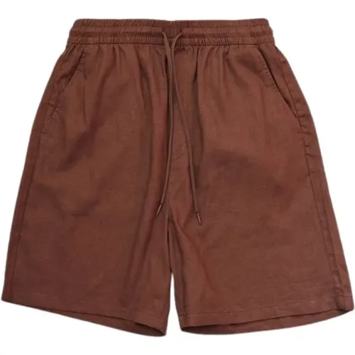 Braune Leinen Shorts , Damen, Größe: XL - Les Deux - Modalova