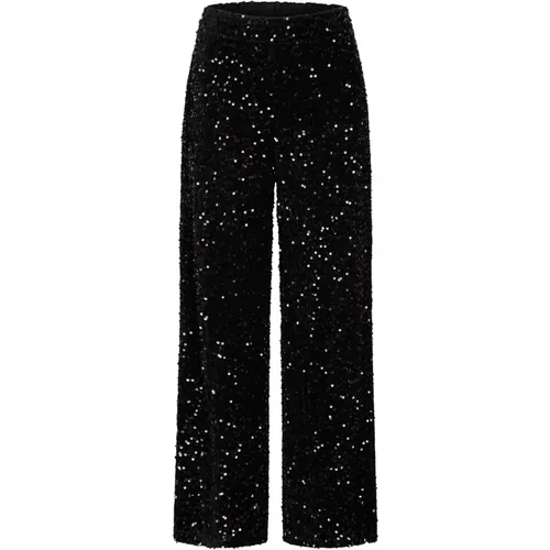 Wide Trousers, female, , Size: XL Elena Pants with Glittering Paillettes - RUE de Femme - Modalova