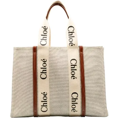 Pre-owned Tote Bags, female, , Size: ONE SIZE Pre-owned Canvas handbags - Chloé Pre-owned - Modalova