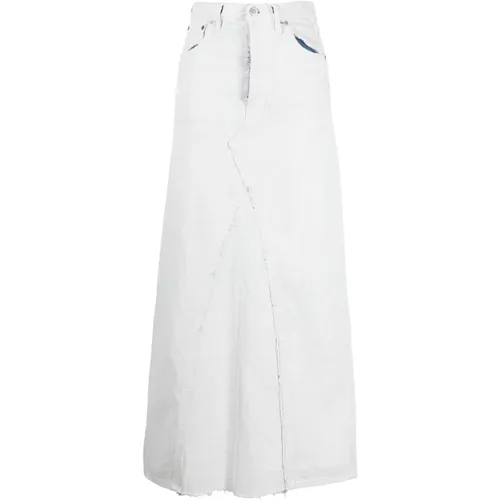 Denim Skirt with Zipper and Pockets , female, Sizes: 3XS, XS, S, 2XS - Maison Margiela - Modalova