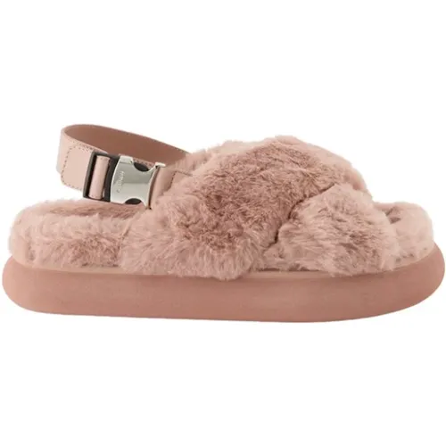 Fur Sandals Solarisse , female, Sizes: 3 UK, 4 UK - Moncler - Modalova