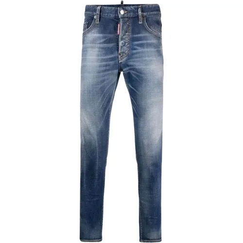 Slim-Fit Blaue Denim-Jeans , Herren, Größe: 2XL - Dsquared2 - Modalova