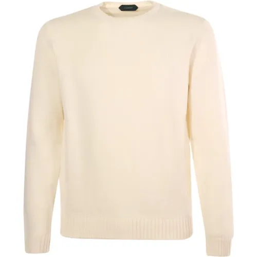 Cream Merino Wool Sweater , male, Sizes: 2XL, XL - Zanone - Modalova