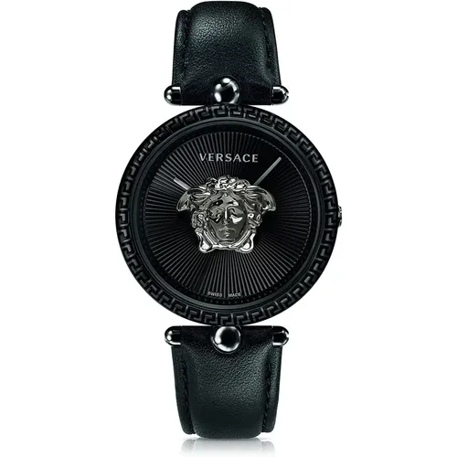 Watches, female, , Size: ONE SIZE Empire Leather Quartz Watch - Versace - Modalova