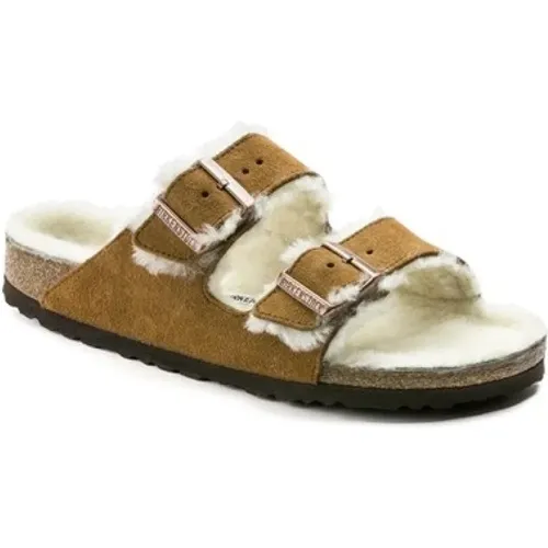 Luxuriöse Shearling Wildleder Slider für Frauen , Damen, Größe: 38 EU - Birkenstock - Modalova