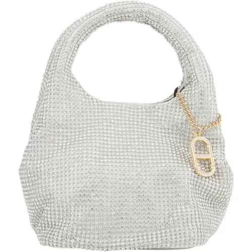 Handbags, female, , Size: ONE SIZE Silver Mini Hobo Bag - Twinset - Modalova